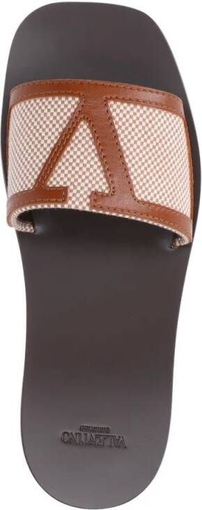 Valentino Garavani Sandalen Superstar' Slide Sandals – Black Beige in zwart