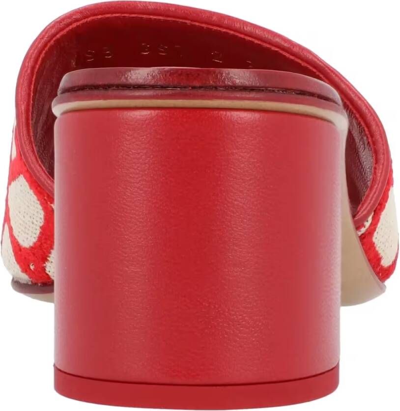 Valentino Garavani Sandalen Vlogo Heel Slides Red in rood