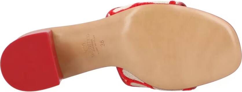 Valentino Garavani Sandalen Vlogo Heel Slides Red in rood