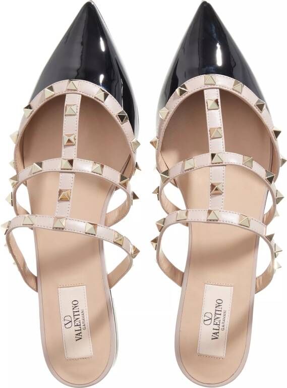 Valentino Garavani Slippers & Mules Rockstud Flat Mules in poeder roze