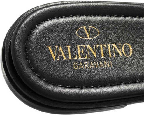 Valentino Garavani Slippers Roman Stud Slide Mule Leather in zwart