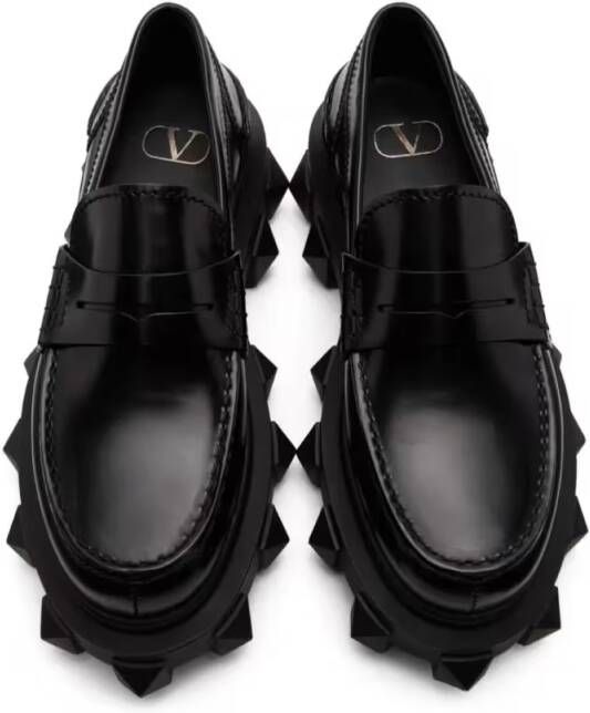 Valentino Garavani Trackstud Loafers in zwart