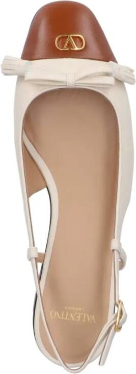 Valentino Garavani "Valet Du Roi" Slingback Ballerinas White in wit