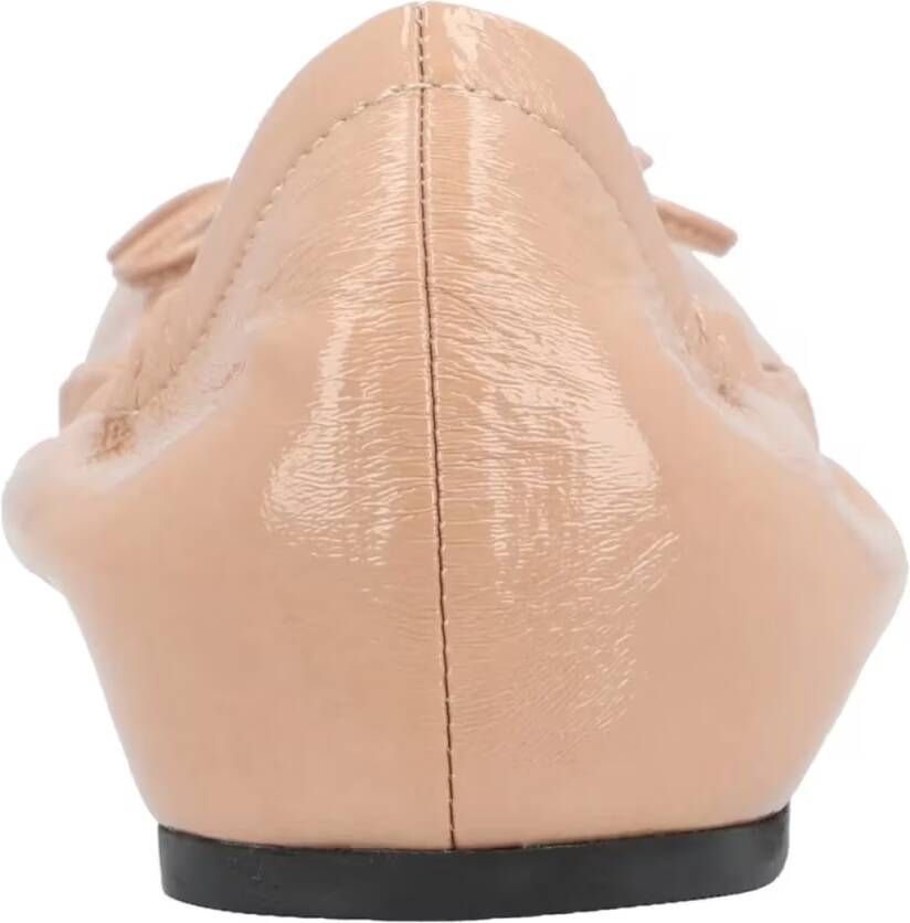 Valentino Garavani Vlogo Signature Ruched Slip-On Ballerina in beige