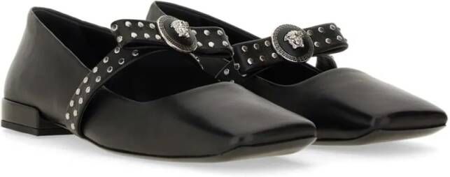 Versace Ballerina "Gianni" Ribbon With Studs in zwart