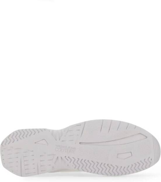 Versace Jeans Couture Low-Top Sneakers White Sneakers With Bold Logo And Textured Upper in wit