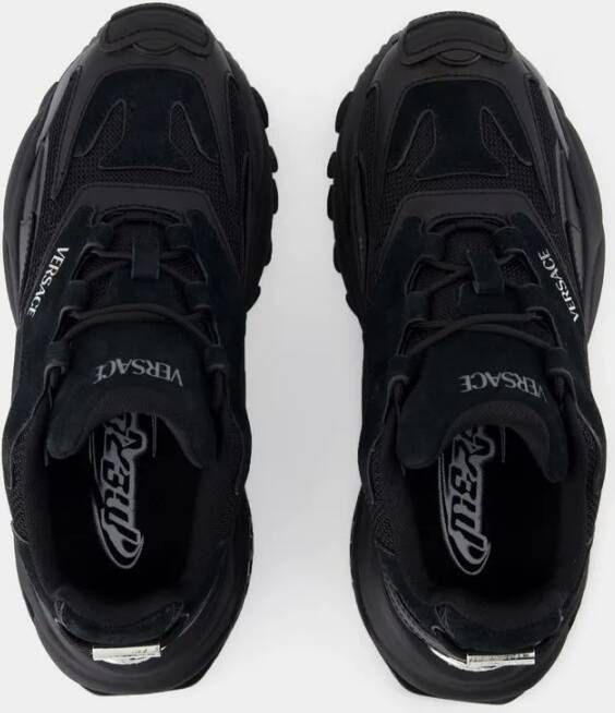 Versace Low-Top Sneakers Leather Black in zwart