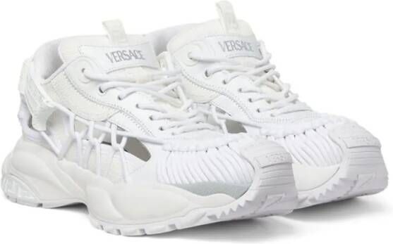 Versace Low-Top Sneakers White Panelled Sneakers With Cut-Out in wit