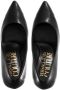 Versace Jeans Couture Minimalistische Zwarte Leren Decolletè met Gouden Detail Black Dames - Thumbnail 11