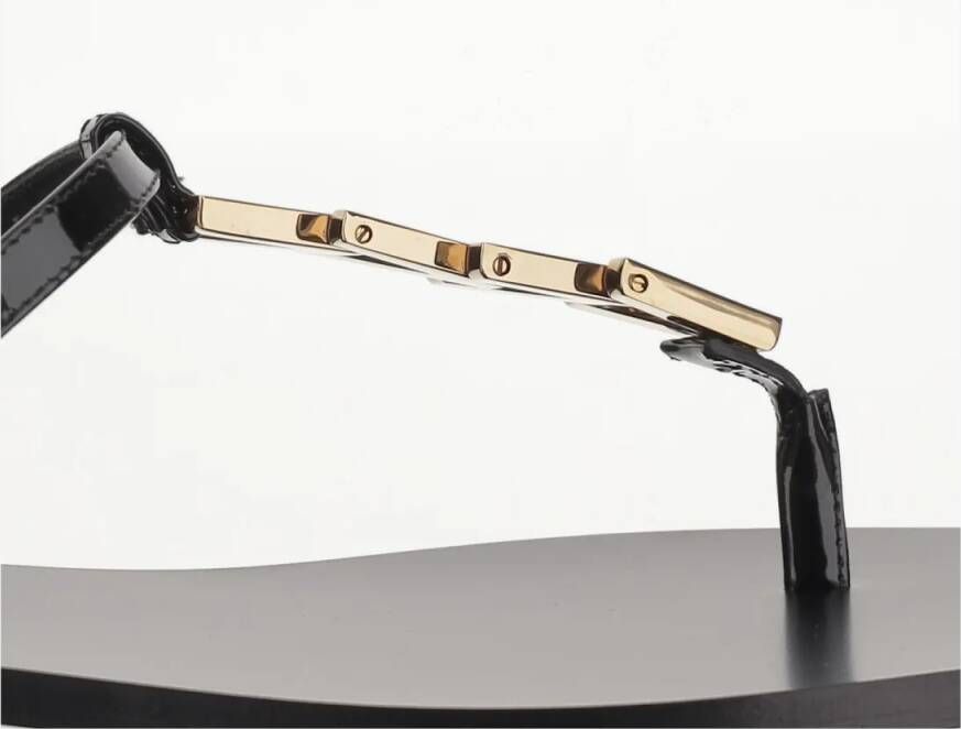 Versace Sandalen V-Chain Leather Sandals in zwart