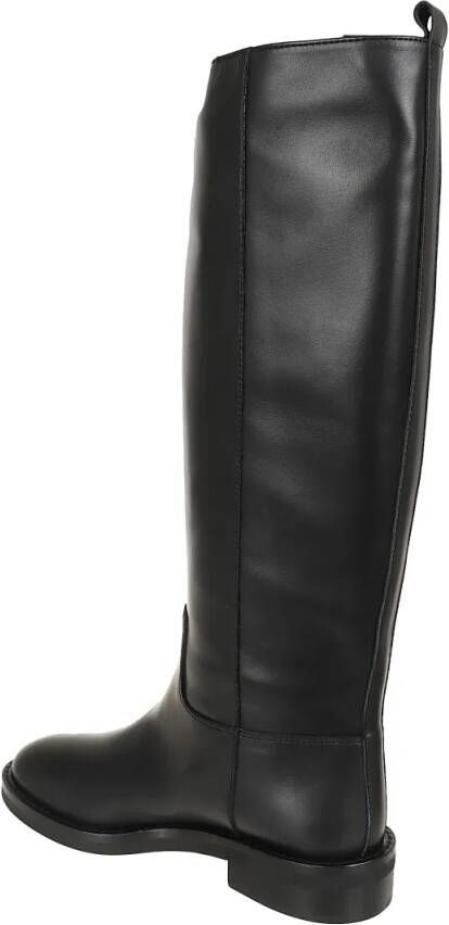 Via Roma 15 Boots Knee-High Boot With Metal Plaque in zwart