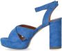 Via Roma 15 Denim Blauwe Sandaal met Hak en Kruisdetail Blue Dames - Thumbnail 7