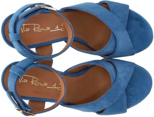 Via Roma 15 Sandalen Denim Blue Heeled Sandal in blauw