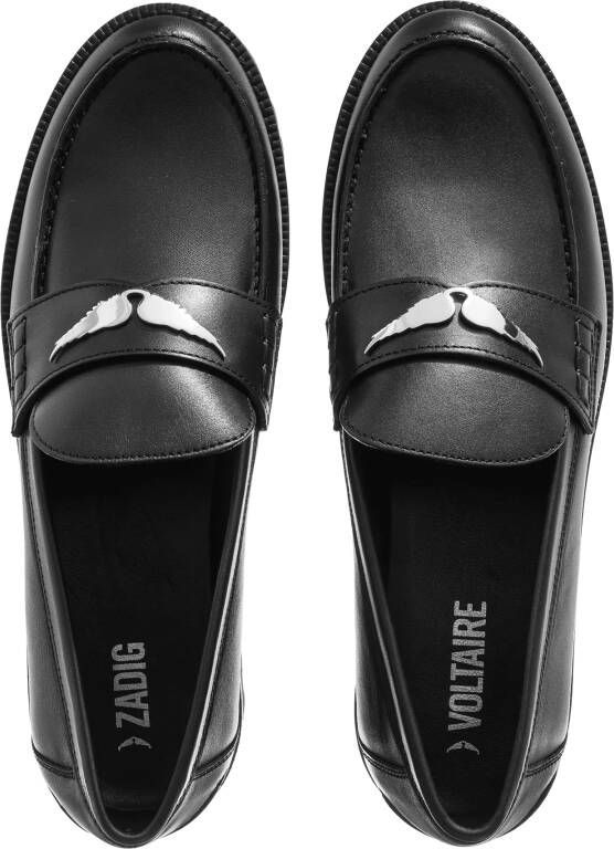 Zadig & Voltaire Slippers Joecassin Semy-Shiny Calfskin in zwart