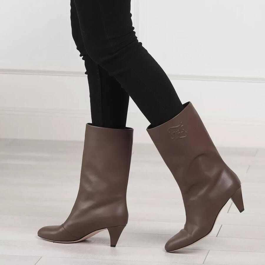 Fendi Boots & laarzen Tronchetto Boots Leather FF in bruin