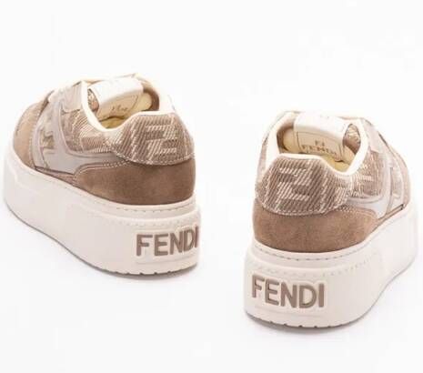 Fendi Low-Top Sneakers `Ff Match` Denim Sneakers in beige