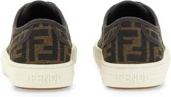 Fendi Low-Top Sneakers Low-Top Sneakers With Monogram Pattern And Gold-To in bruin