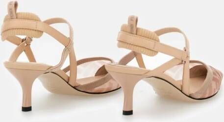 Fendi Sandalen Heeled Shoes With Mesh Toe Cap And Ff Logo in beige