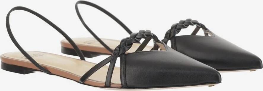 FRANCESCO RUSSO Sandalen Flat Leather Pumps in zwart