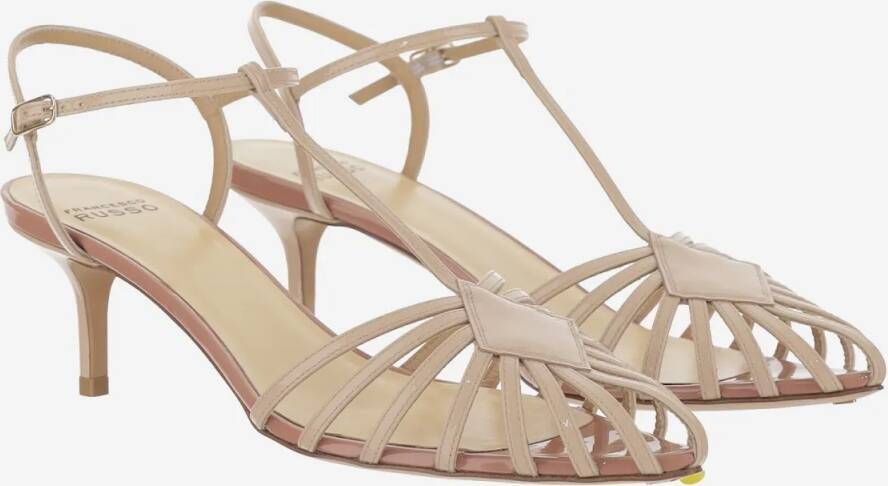 FRANCESCO RUSSO Sandalen Shiny Leather Cage Sandals in roze