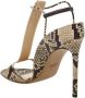 FRANCESCO RUSSO Sandalen Stiletto Sandals With T-Strap And Snake Print Desi in beige - Thumbnail 1