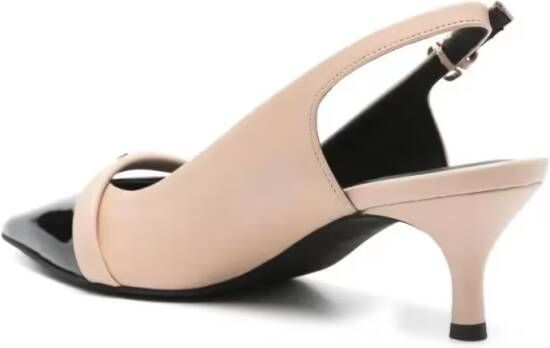Furla Hoge hakken Two-Tone Slingback Pumps With Design in beige