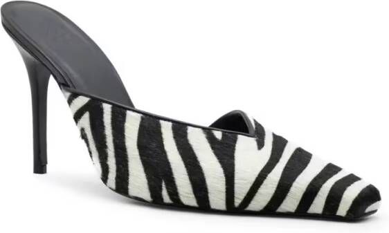 Gia Borghini Slippers & Mules Bold Black And White Zebra Print Mule in zwart