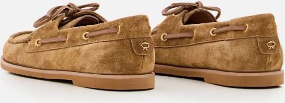 Gianvito Rossi Beige Suede Loafers in bruin