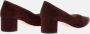 Gianvito Rossi Hoge hakken Brown Suede Pumps With Block Heel in zwart - Thumbnail 1