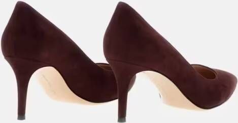Gianvito Rossi Hoge hakken Burgundy Suede Pumps With 70 Mm Hee in zwart