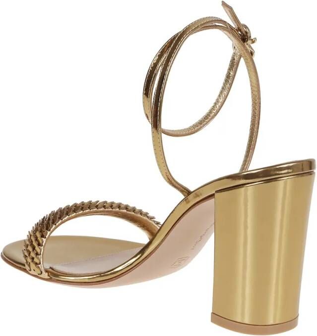 Gianvito Rossi Sandalen Metallic-Effect Leather Sandal in goud