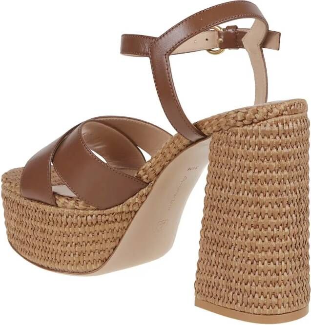 Gianvito Rossi Sandalen Metallic Leather Sandal in bruin