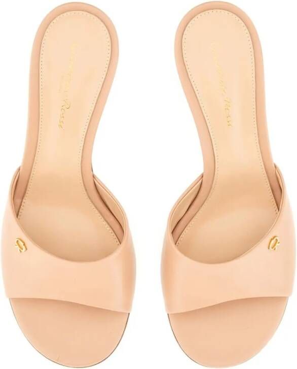 Gianvito Rossi Slippers & Mules "Ascent" Open-Toe Calf Leather Mules in beige