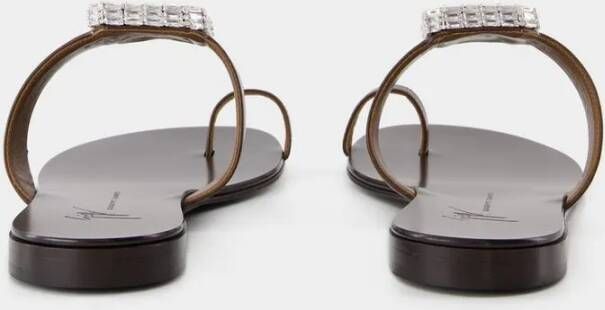 giuseppe zanotti Sandalen Blahir Flat Sandals Leather Brown in bruin