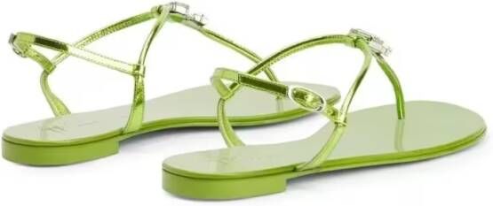 giuseppe zanotti Sandalen Rock Flat Sandals in groen
