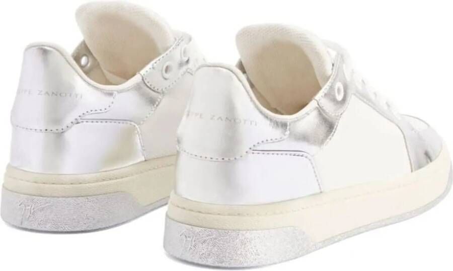Giuseppe zanotti Low-Top Sneakers witte sneakers met grijze afwerking in wit