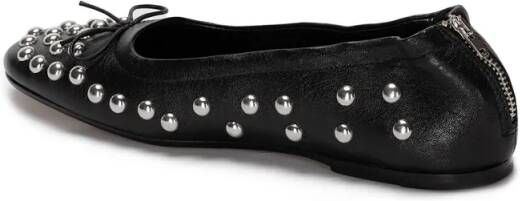Golden Goose Amy Zip Closure Leather Ballet Flats in zwart