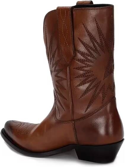 Golden Goose Boots Wish Star Low Boots With Embroideries Leather Uppe in zwart