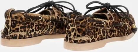 Golden Goose Leopard-Print Pony Skin Boat Moccasin With Rubber in bruin