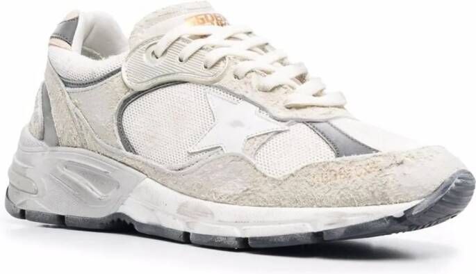 Golden Goose Low-Top Sneakers Dames Running Dad Sneaker Wit Beige in wit