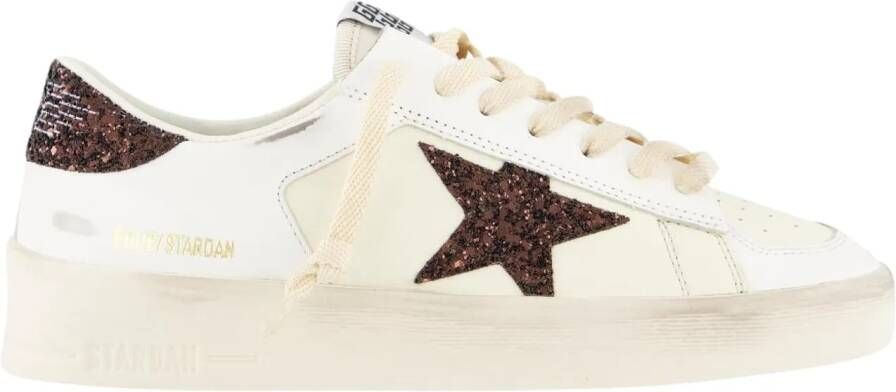 Golden Goose Low-Top Sneakers Dames Stardan Sneaker Wit Glitter in wit