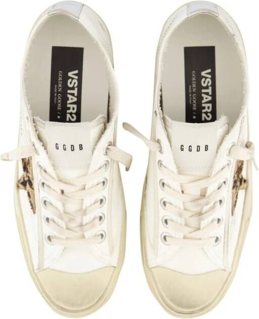 Golden Goose Low-Top Sneakers Dames V-Star 2 Sneaker Wit Leo in wit