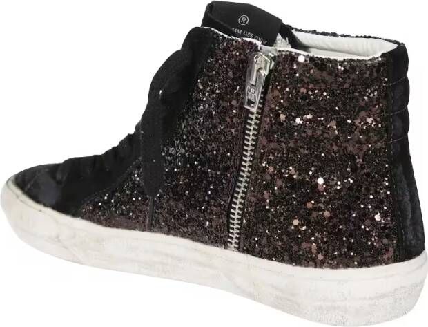 Golden Goose Low-Top Sneakers High-Top Sneakers With Glitter Upper in bruin