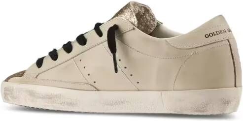 Golden Goose Low-Top Sneakers Leather Sneakers With Glitter Toe And Leopard Star in beige