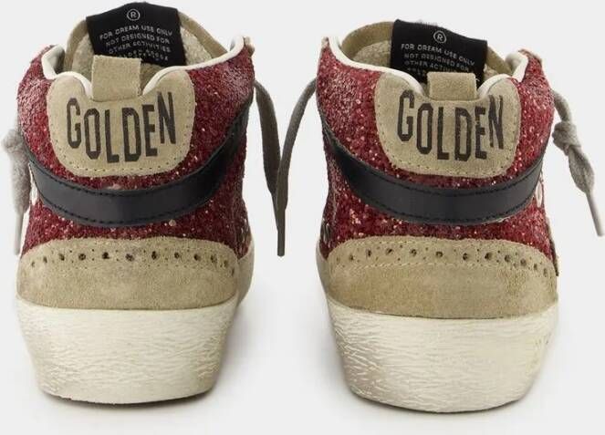 Golden Goose Low-Top Sneakers Mid Star Sneakers Leather Burgundy in rood