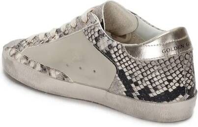 Golden Goose Low-Top Sneakers Super Star Leather Python Print Leather Sneakers in grijs