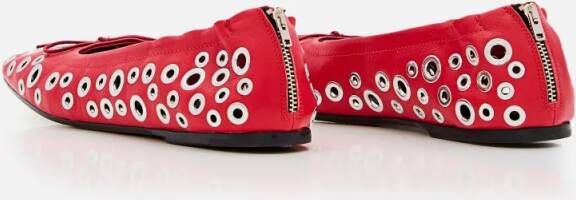 Golden Goose Red Leather Amy Ballet Flats in rood