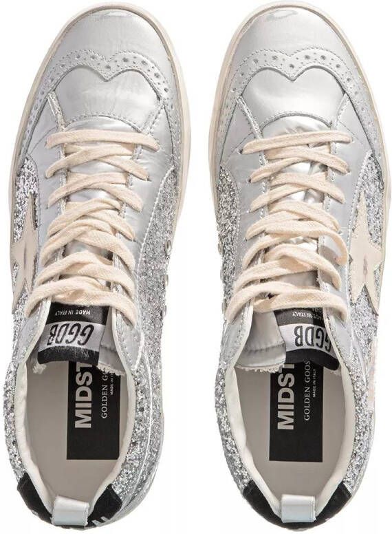 Golden Goose Sneakers Mid Star Glitter Upper Sneaker in zilver