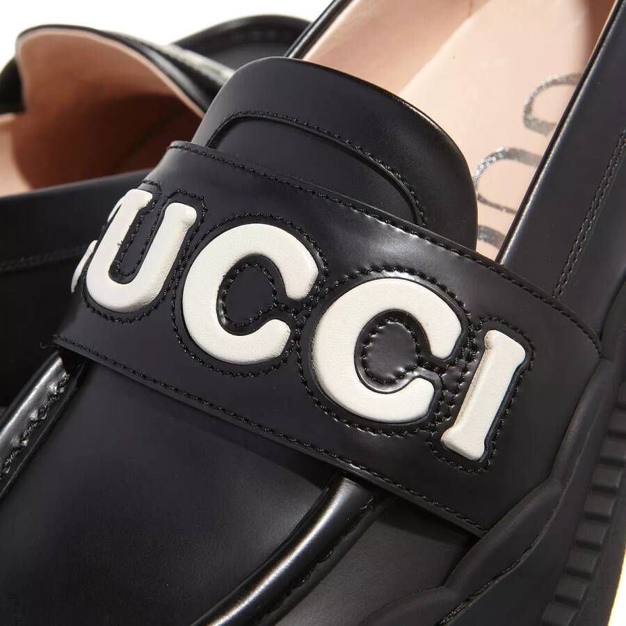 Gucci Loafers & ballerina schoenen Ornella Moccassin Leather in zwart