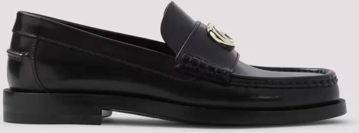 Gucci Polished Leather Loafers in zwart